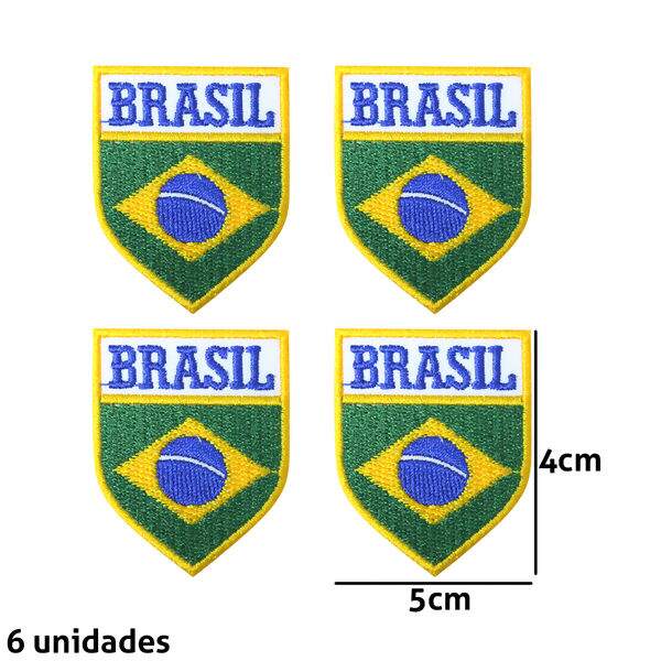 Patch Brasil 3,5cm com termocolante - 10 UNIDADES | Guaratex Etiquetas